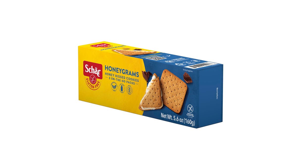 Schar Honeygram Crackers 6-Pack – Gluten-Free Honey-Infused Snack for S'mores & More