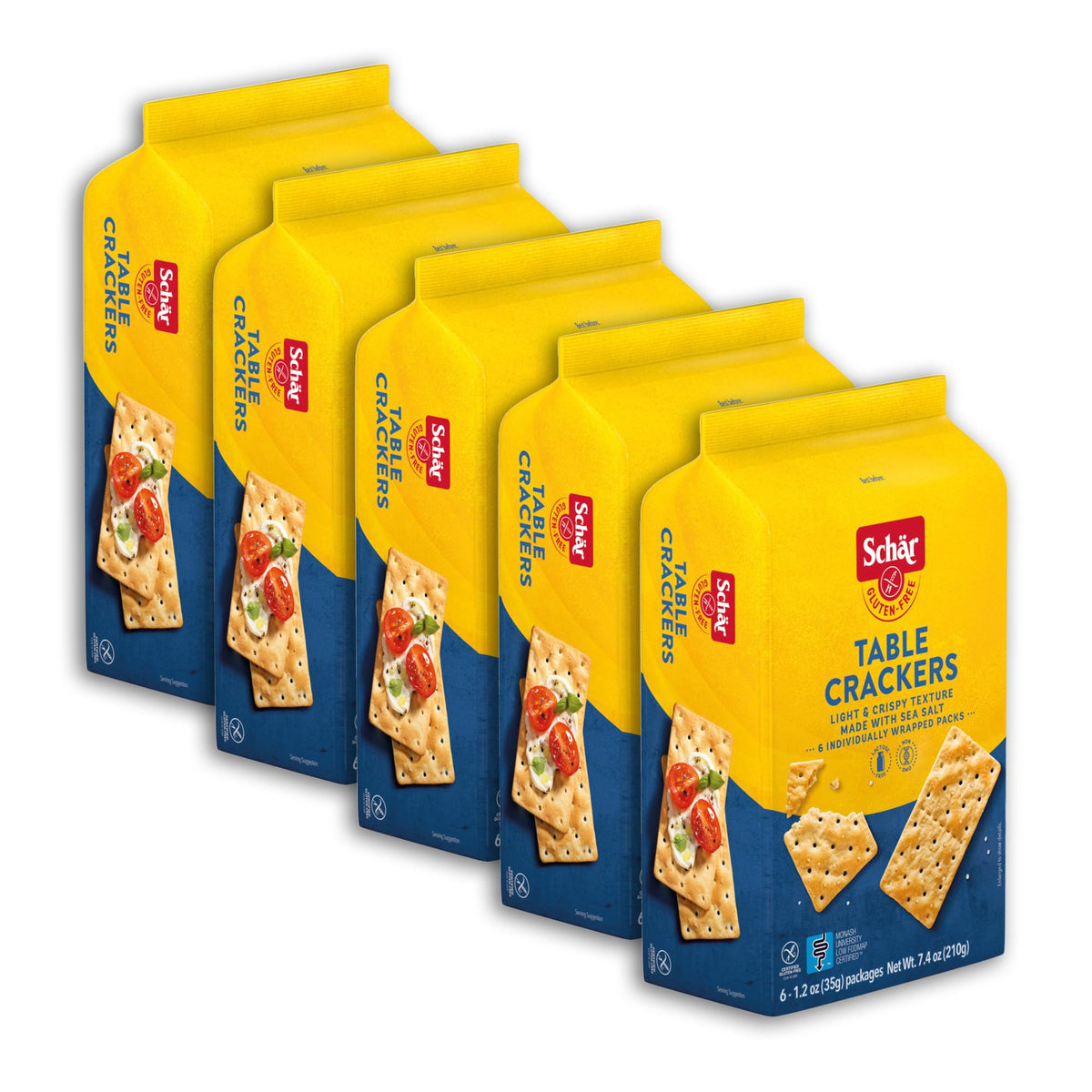 Schär Original Table Crackers 5-Pack – Gluten Free, Low FODMAP Certified