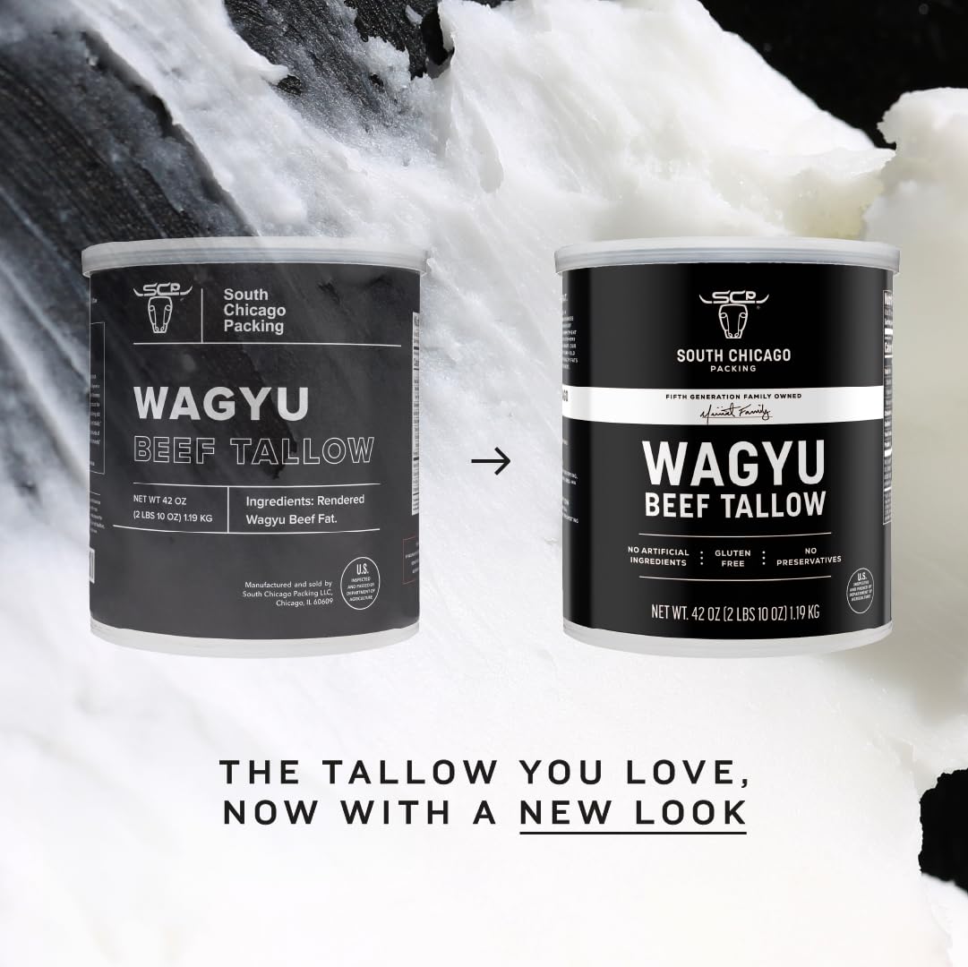 South Chicago Packing Wagyu Beef Tallow – 42 oz High-Heat Cooking Fat for Keto & Paleo