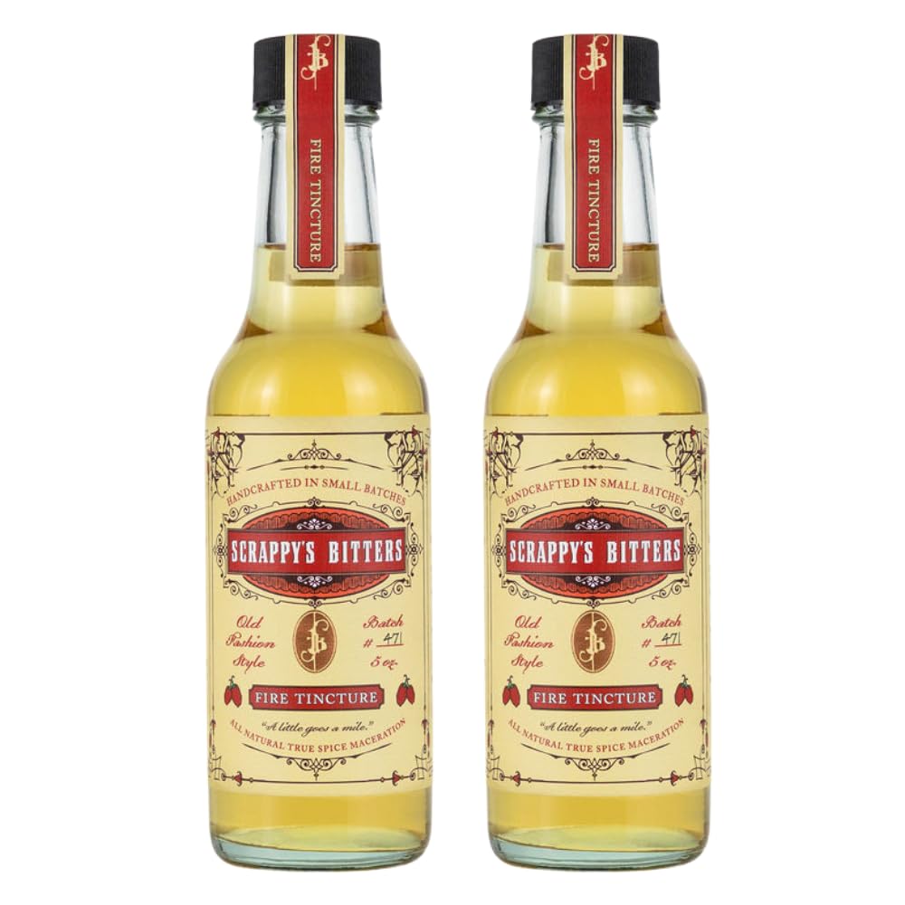 Scrappy's Fire Tincture 5 oz – Organic, Handcrafted Heat for Cocktails & Dishes (2 Pack)