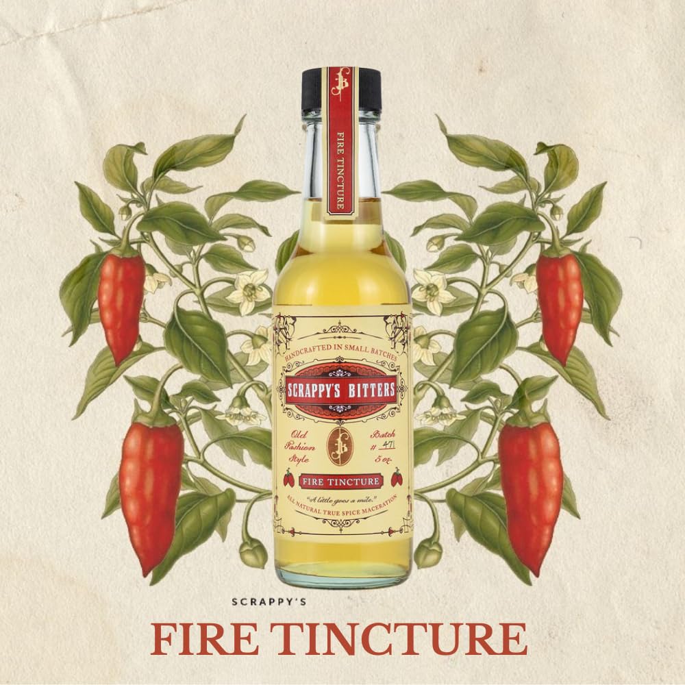 Scrappy's Fire Tincture 5 oz – Organic, Handcrafted Heat for Cocktails & Dishes (2 Pack)