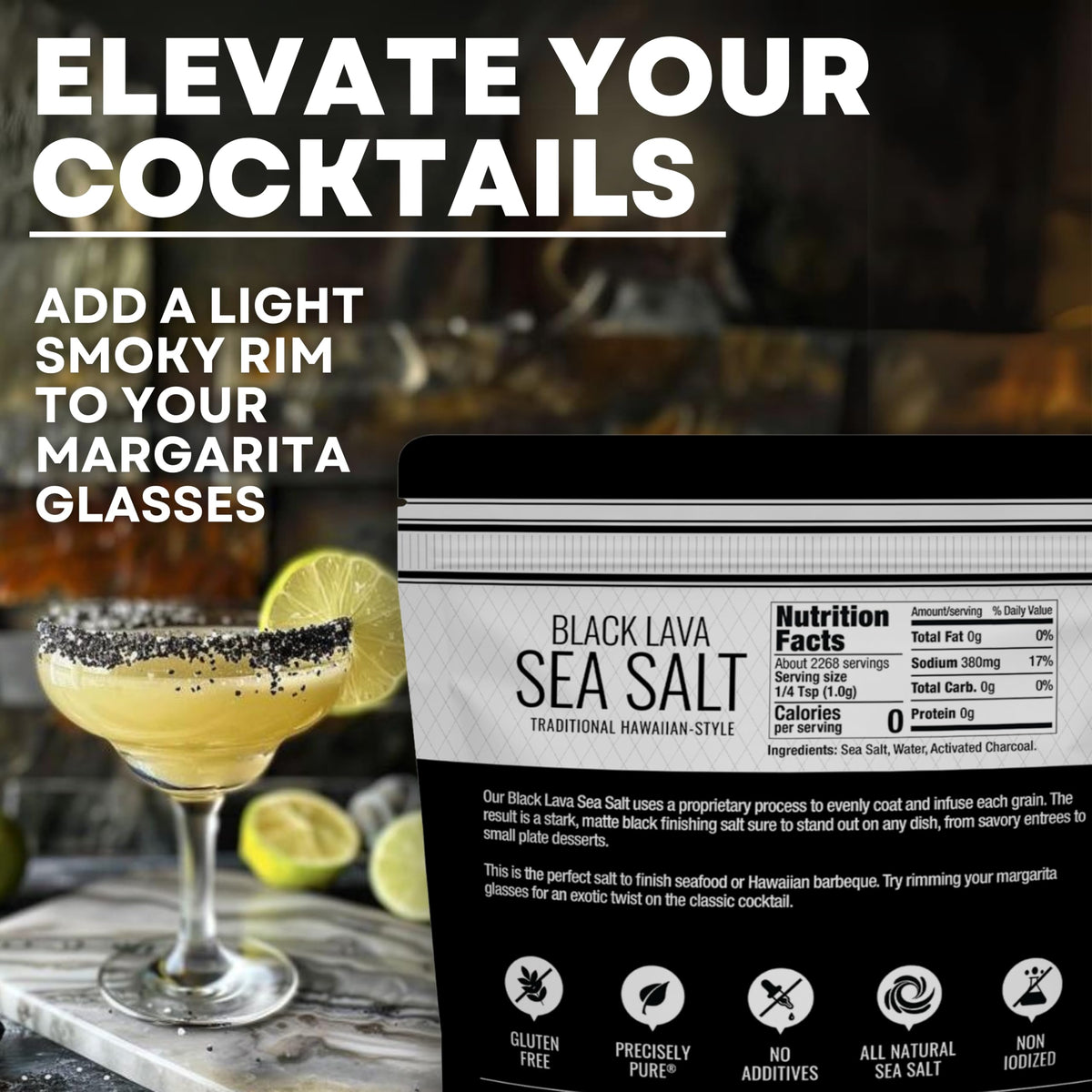 Sea Salt Superstore Black Lava Hawaiian Sea Salt Infused with Activated Charcoal – Mild Smoky Flavor, 5 lb