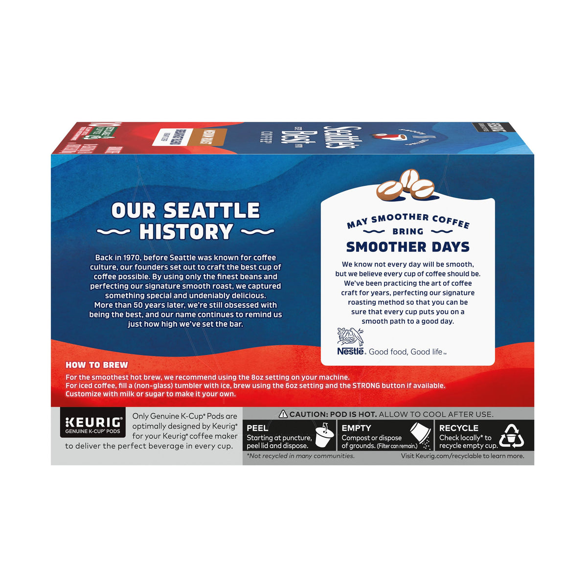 Seattle's Best Coffee Breakfast Blend K-Cups – Medium Roast, 100% Arabica, 60 Pods (6 Boxes)