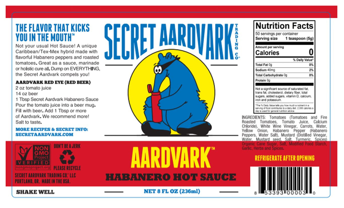 Secret Aardvark Hot Sauce Variety Pack – 3 Sauces (Smoky Chipotle, Serraberano, Habanero) – 8 fl oz each – USA Made