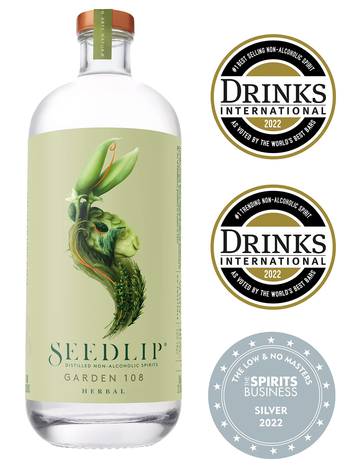 SEEDLIP Garden 108 – Premium Non-Alcoholic Spirit, Zero Calories, 700ml