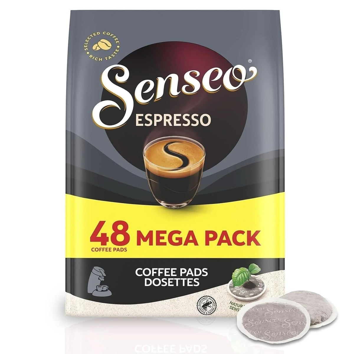 Senseo Espresso Coffee Pods – 48 Count | Bold Dark Roast for Senseo Machines | Imported from the Netherlands