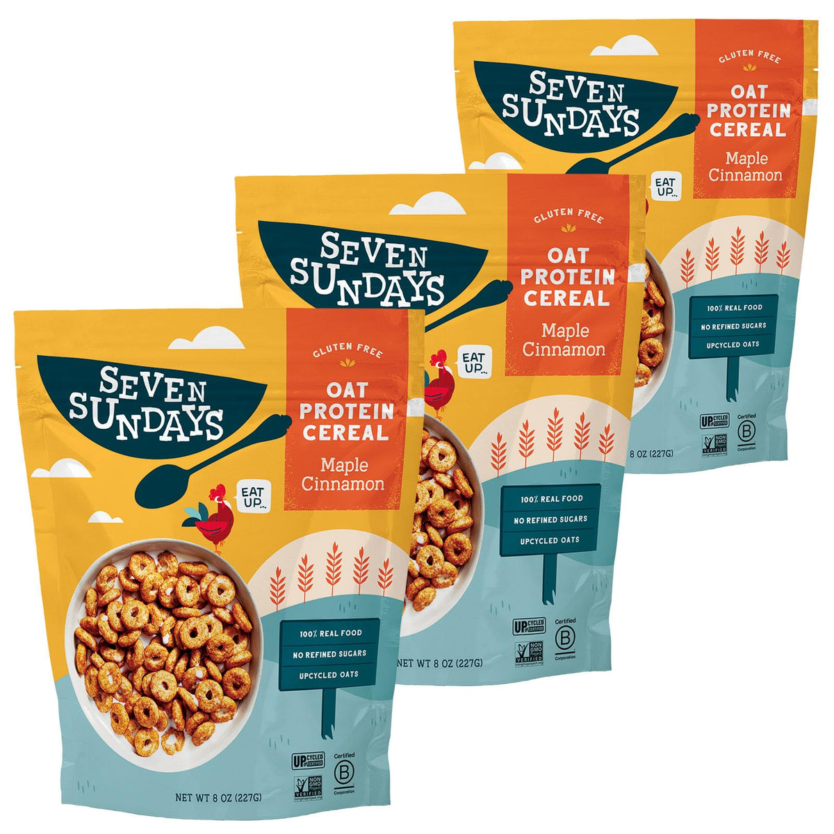 Seven Sundays Oat Protein Cereal | Maple Cinnamon, Gluten Free, 5g Protein