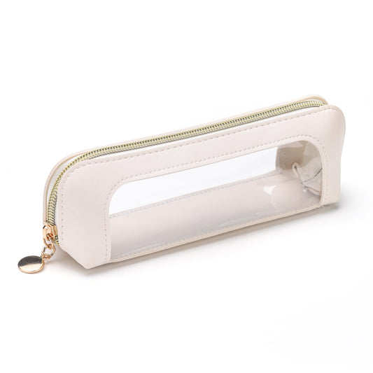 Sightor Clear Makeup Bag PU Leather Makeup Brush Case Makeup Bag for Purse