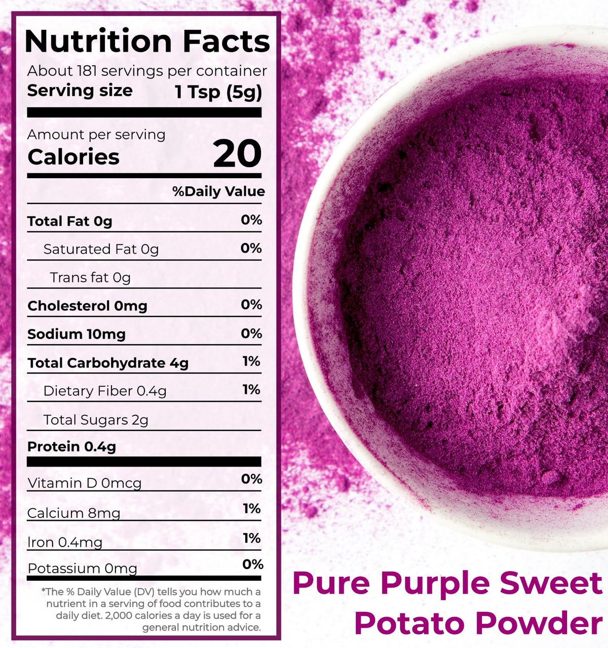 SIHASO 2LB Purple Sweet Potato Powder Bulk - 100% Natural Purple Food Coloring for Cakes Cookies Frosting & Drinks