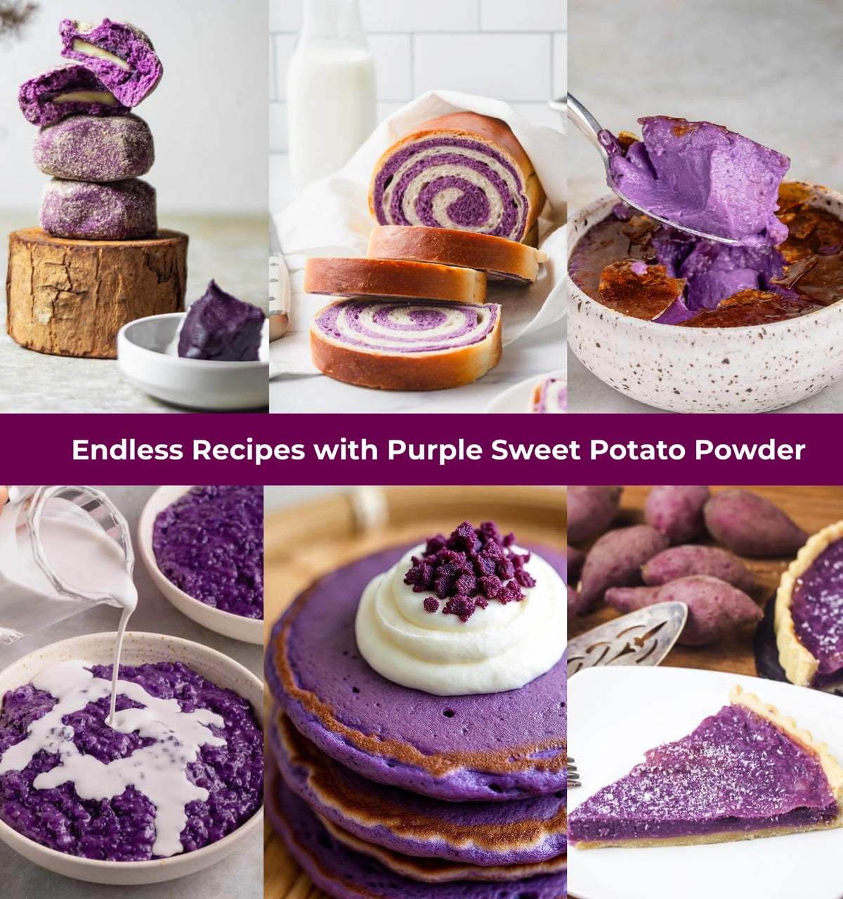 SIHASO 2LB Purple Sweet Potato Powder Bulk - 100% Natural Purple Food Coloring for Cakes Cookies Frosting & Drinks