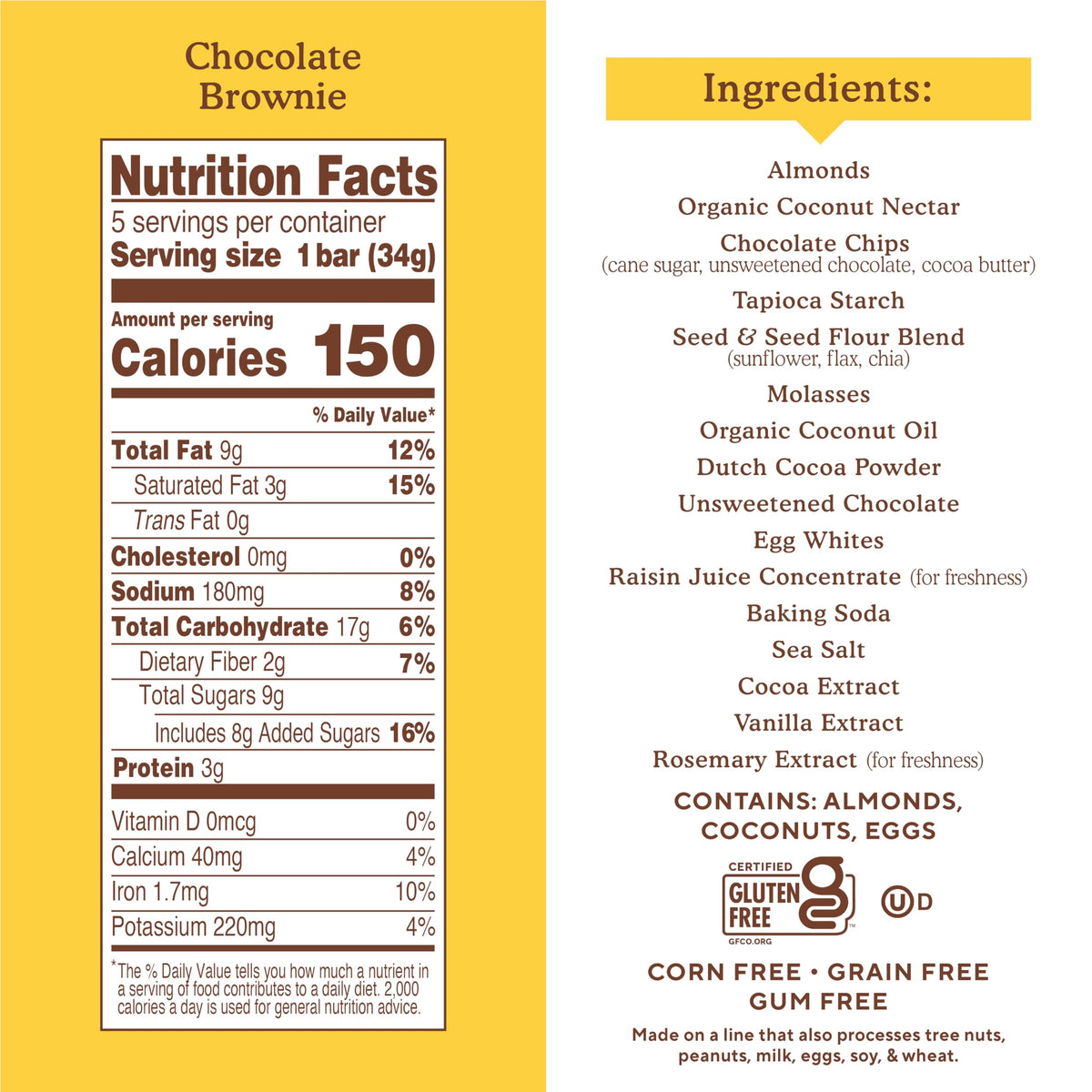 Simple Mills Soft Baked Almond Flour Bars – Chocolate Brownie, Gluten Free, Grain Free, Pack of 6