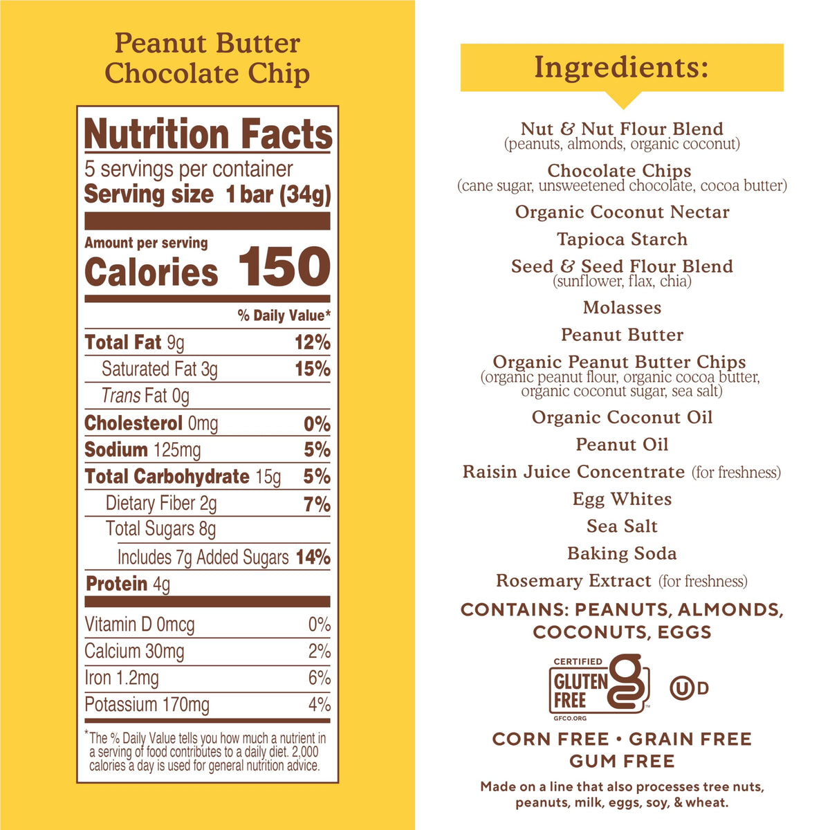 Simple Mills Almond Flour Snack Bars – Peanut Butter Chocolate, 6 oz, 6 Count | Gluten Free & Plant-Based