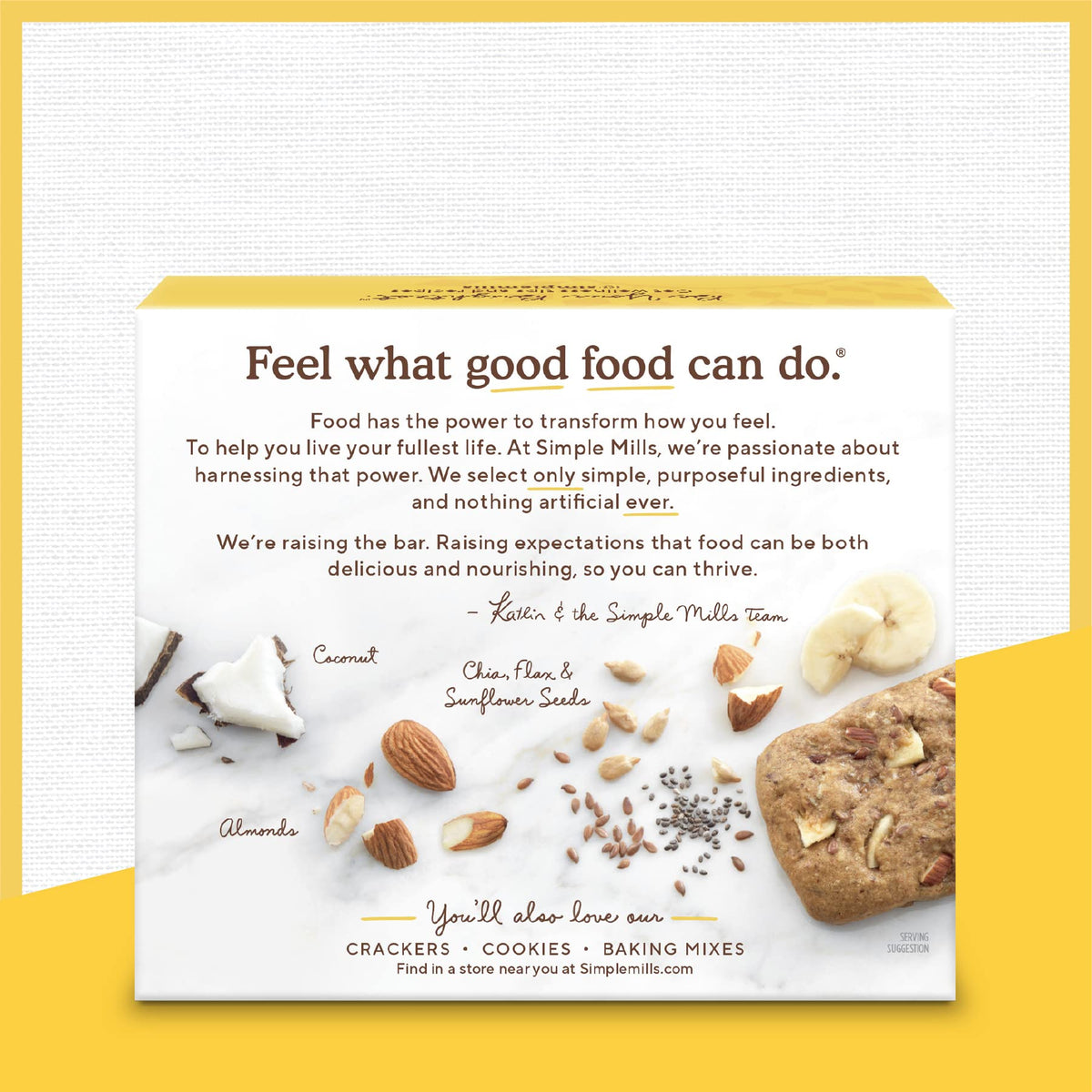 Simple Mills Almond Flour Snack Bars – Nutty Banana Bread, Gluten Free, Paleo Friendly (Pack of 6)