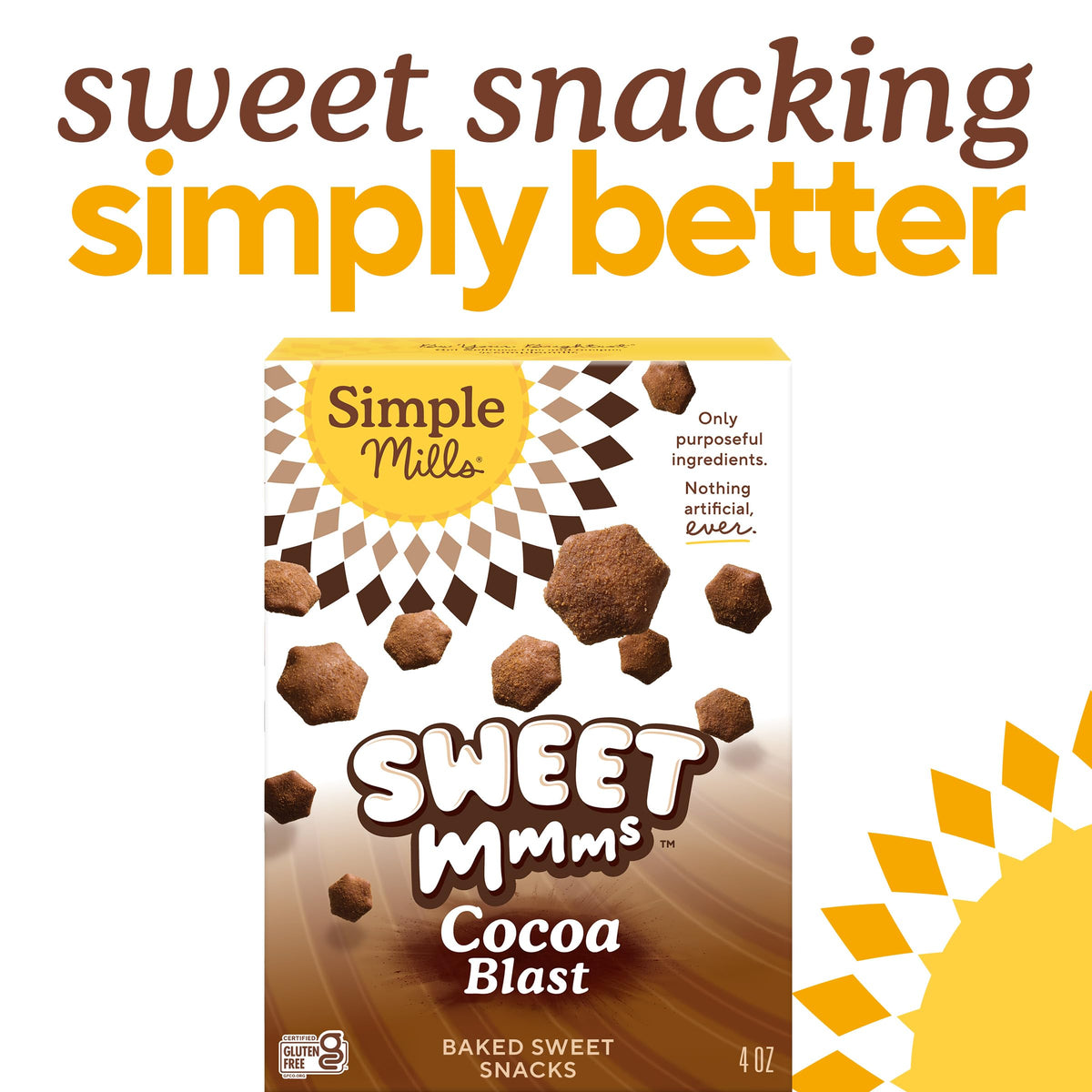 Simple Mills Sweet Mmms Cocoa Blast Bite-Sized Gluten Free Cookies – Pack of 6