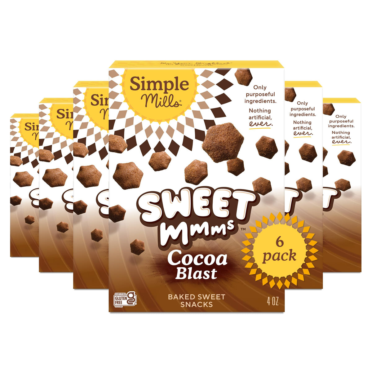 Simple Mills Sweet Mmms Cocoa Blast Bite-Sized Gluten Free Cookies – Pack of 6