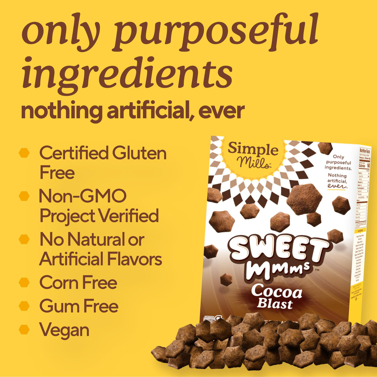 Simple Mills Sweet Mmms Cocoa Blast Bite-Sized Gluten Free Cookies – Pack of 6