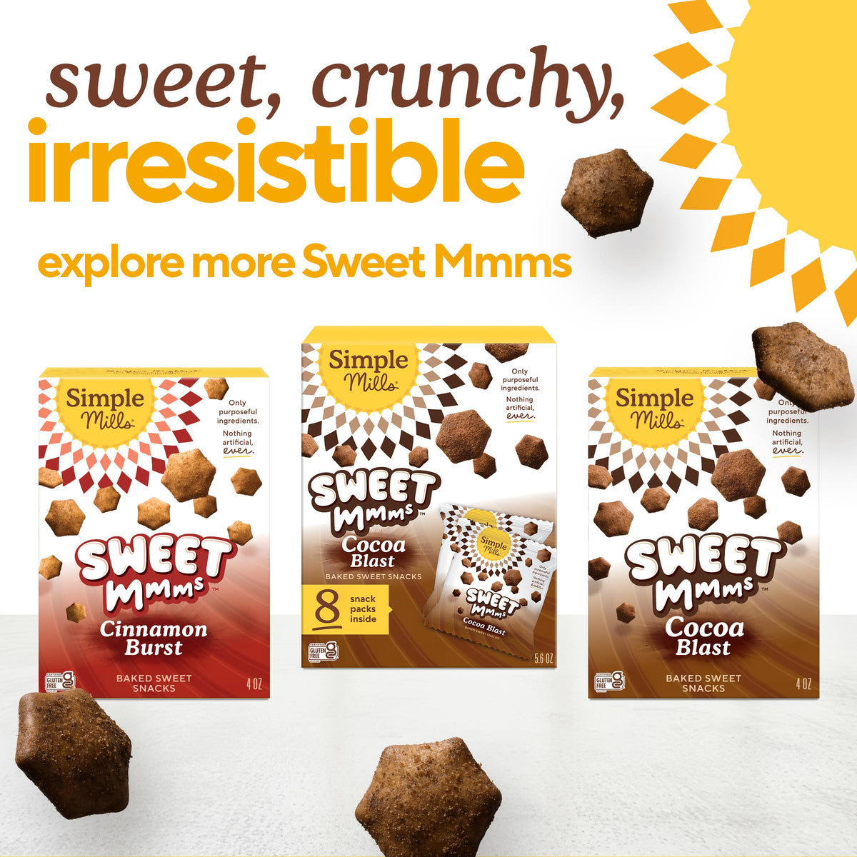 Simple Mills Sweet Mmms Cocoa Blast Bite-Sized Gluten Free Cookies – Pack of 6