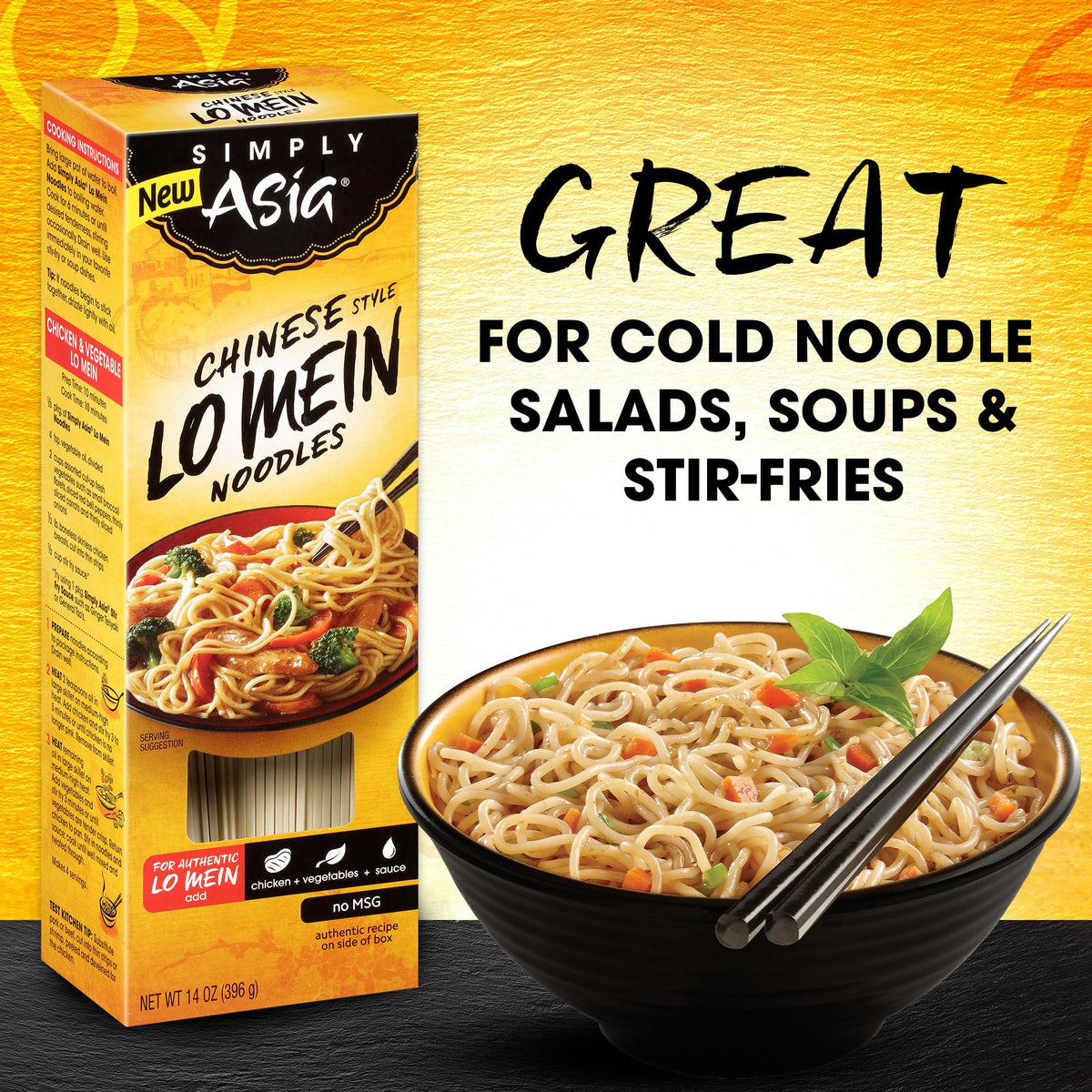 Simply Asia Lo Mein Noodles Chinese Style No MSG, 14 oz | Stir-Fries, Soups & Cold Noodle Salads