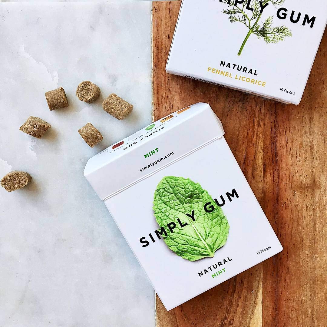 SIMPLY Gum Variety Pack (Assorted Flavors) – Plastic-Free Natural Chewing Gum, 12 Pack (180 Pieces) | Vegan, Kosher, Non-GMO, Aspartame-Free and Sorbitol-Free