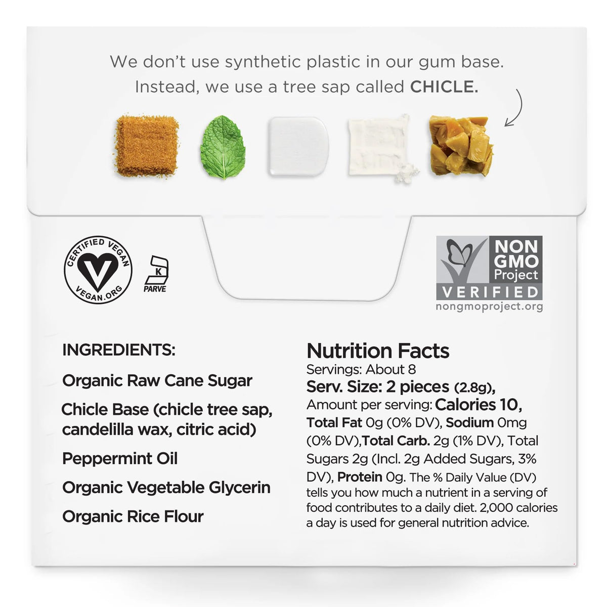 SIMPLY Gum Peppermint — Plastic-Free Natural Chewing Gum (12 Pack, 180 Pieces) | Vegan, Kosher, Non-GMO, Aspartame-Free, Sorbitol-Free