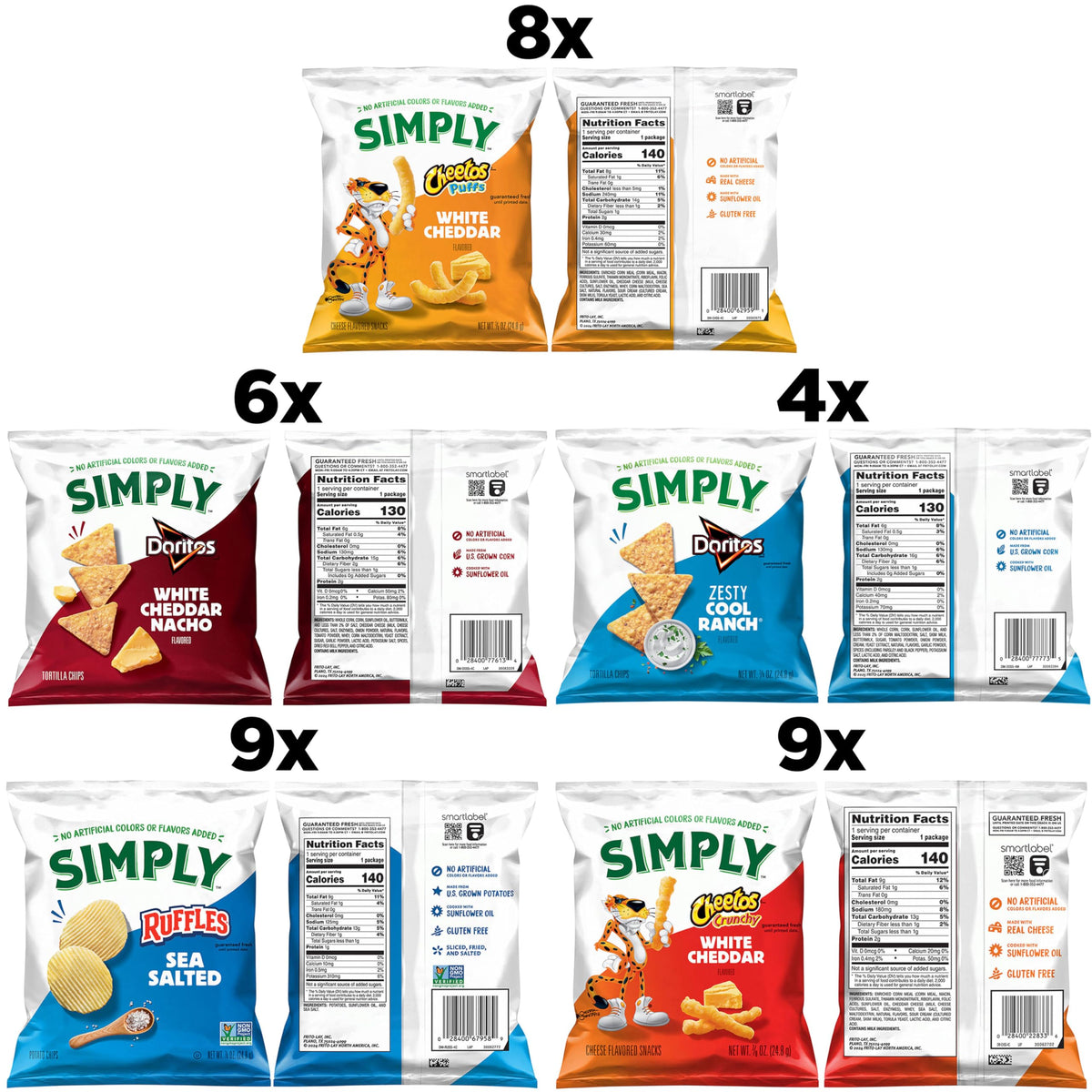 Simply Snacks Variety Pack – 36 Bags, Organic, No Artificial Colors or Flavors