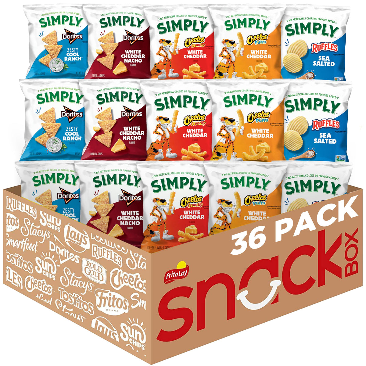 Simply Snacks Variety Pack – 36 Bags, Organic, No Artificial Colors or Flavors
