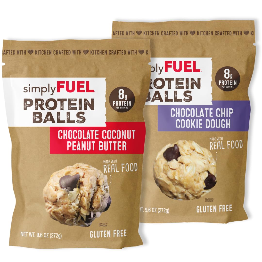 simplyFUEL Whole-Food Protein Balls Variety Pack (Best Sellers) – 8 g Protein, Gluten-Free, 2 x 9.6 oz