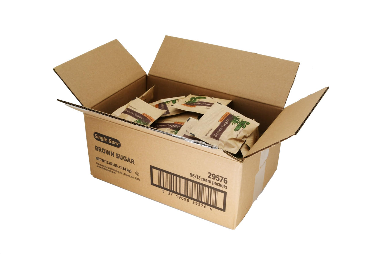 Single Serv All Natural Brown Sugar Packets – 96 Count, 13g Each, Easy Open, On-The-Go Sweetening