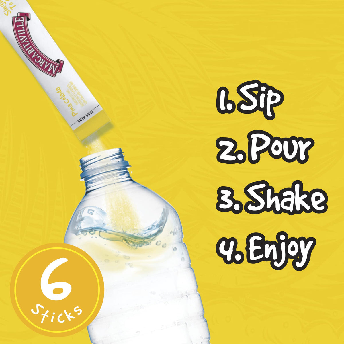 SINGLES TO GO! Margaritaville Pina Colada Drink Mix — 72 Servings, 12 Boxes, 0.65 oz Each