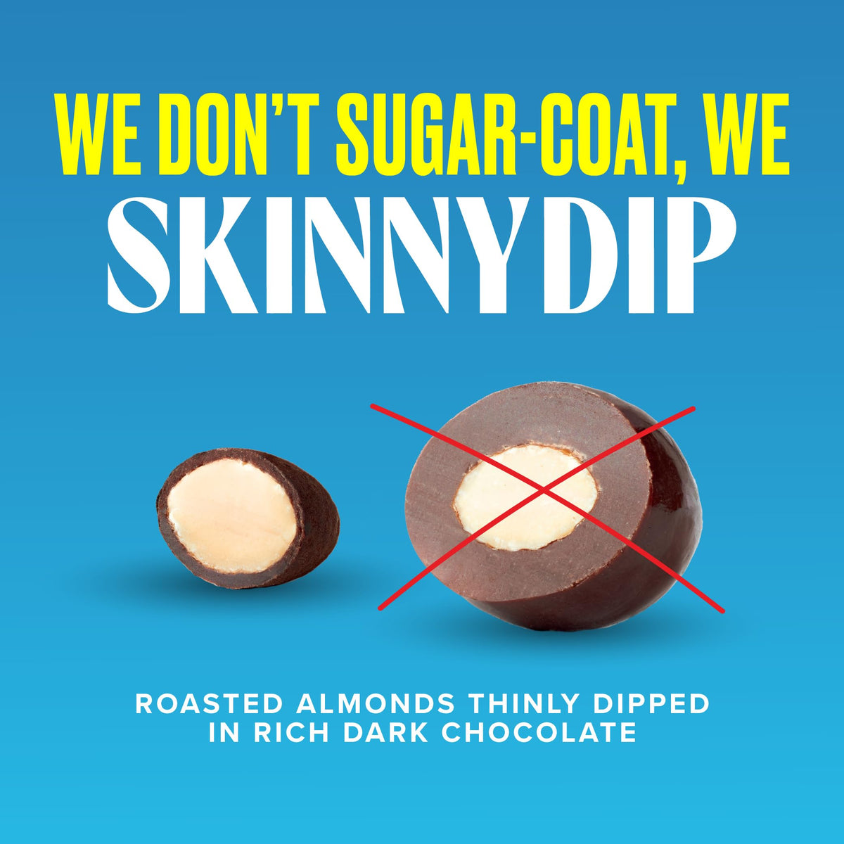 SkinnyDipped Dark Chocolate Cocoa Almonds – Low Sugar, Gluten Free Snack (15 Pack) | SKINNYDIPPED