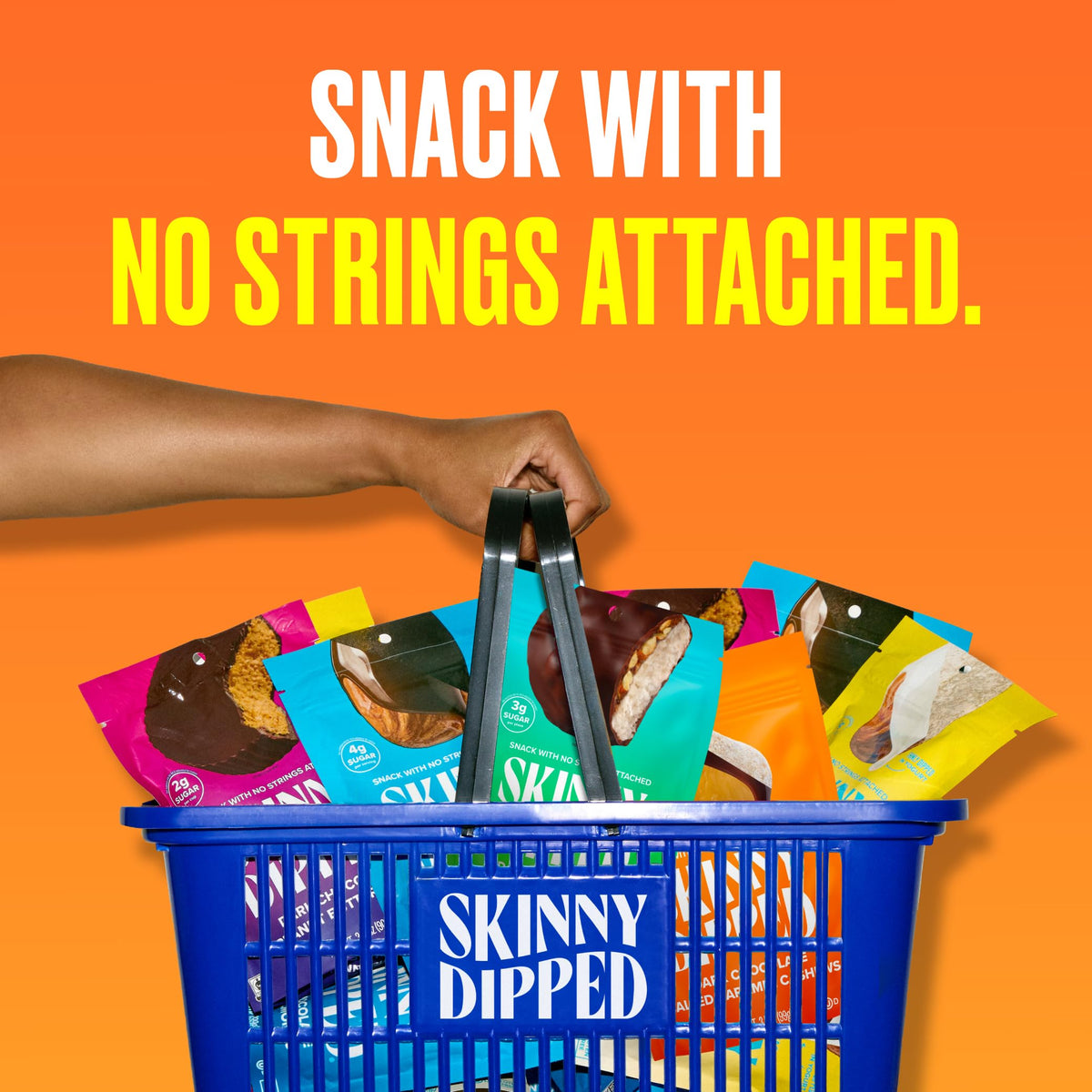 SkinnyDipped Salted Caramel Cashews — Gluten Free, Kosher Plant Protein Snack, 3.5oz Bags, Pack of 5