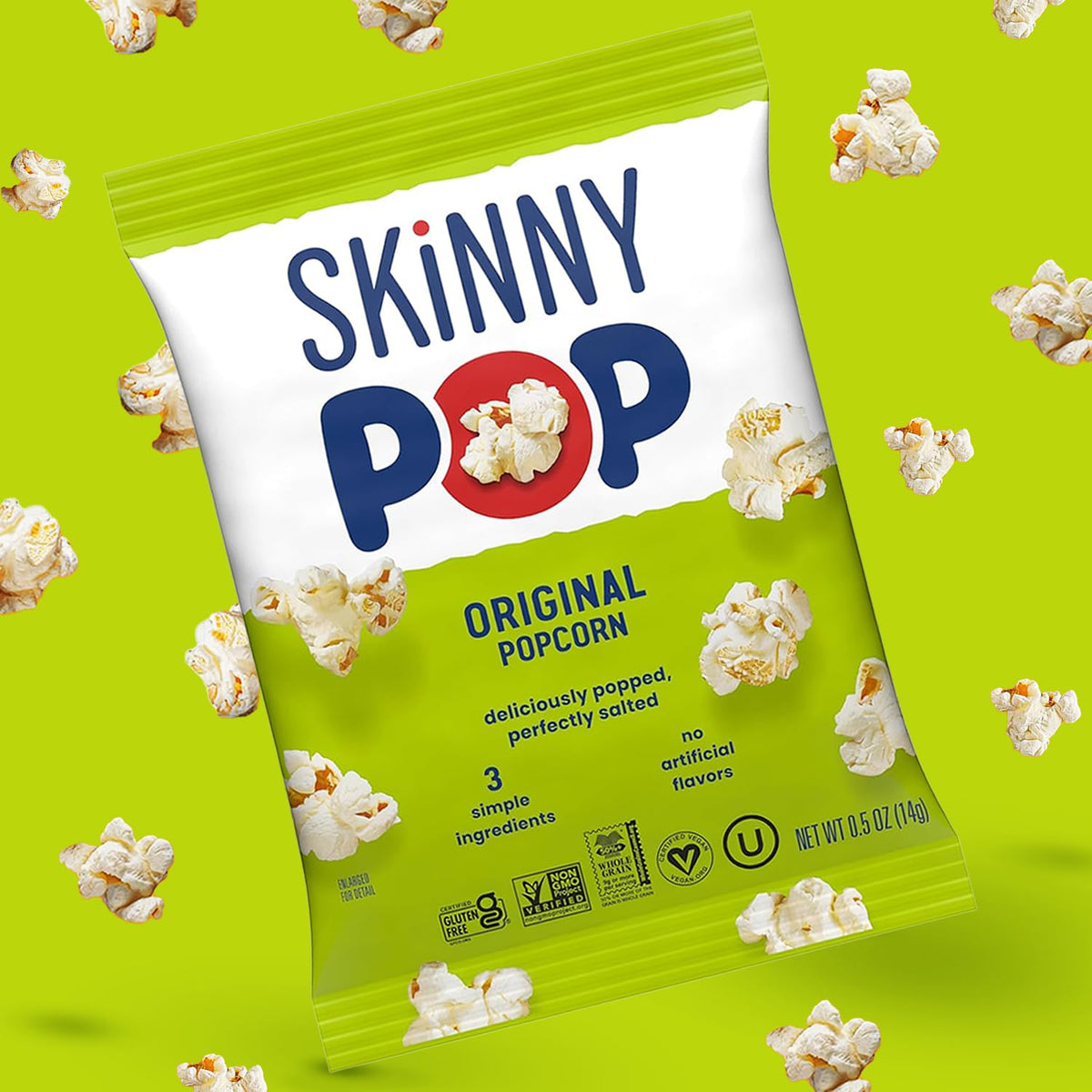 SkinnyPop Popcorn – Original & Dairy-Free White Cheddar Variety Pack, Whole Grain Snack (0.5oz, 40ct)