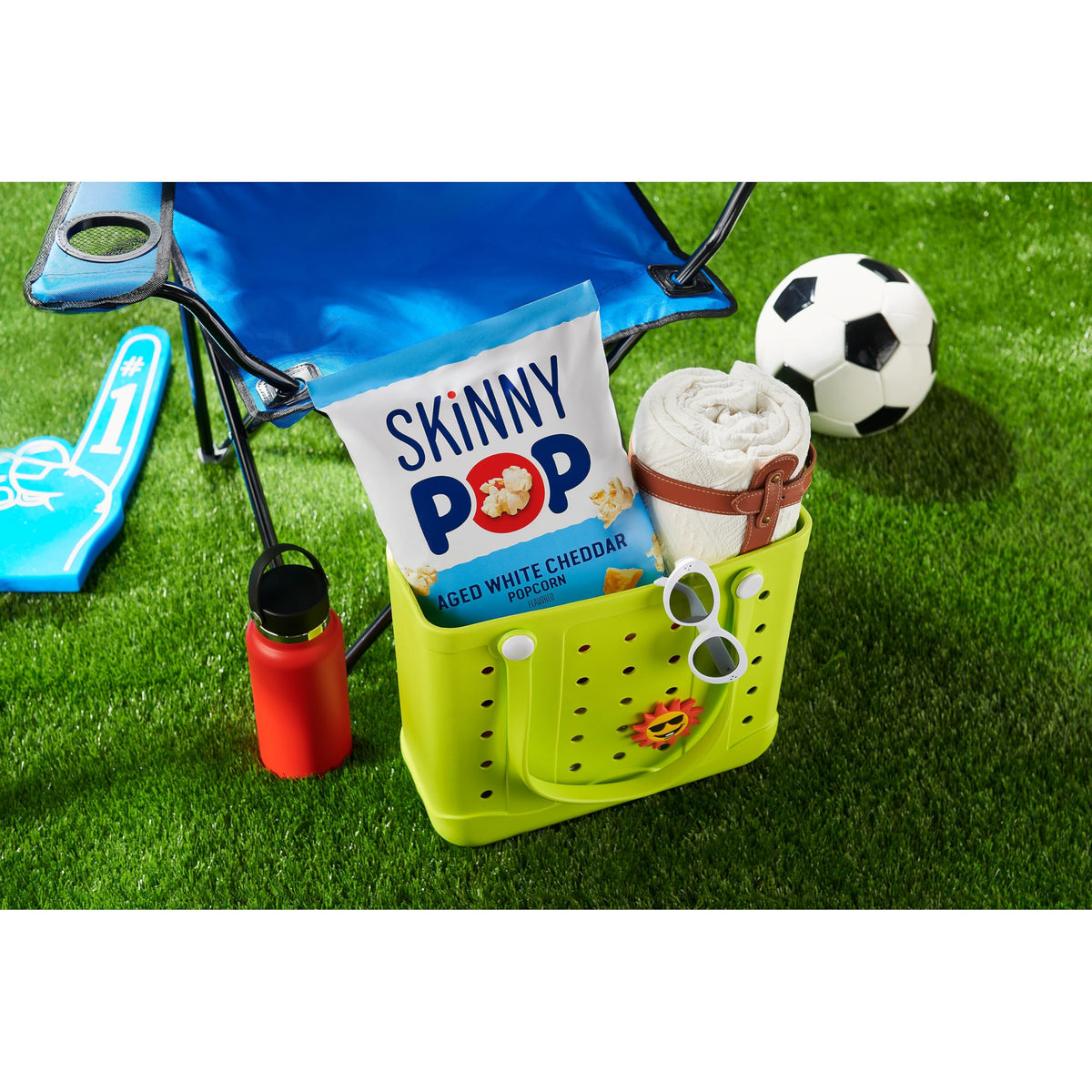 SkinnyPop Aged White Cheddar Popcorn – Real Cheese, Whole Grain Snack, 4.4oz Bags (12ct)