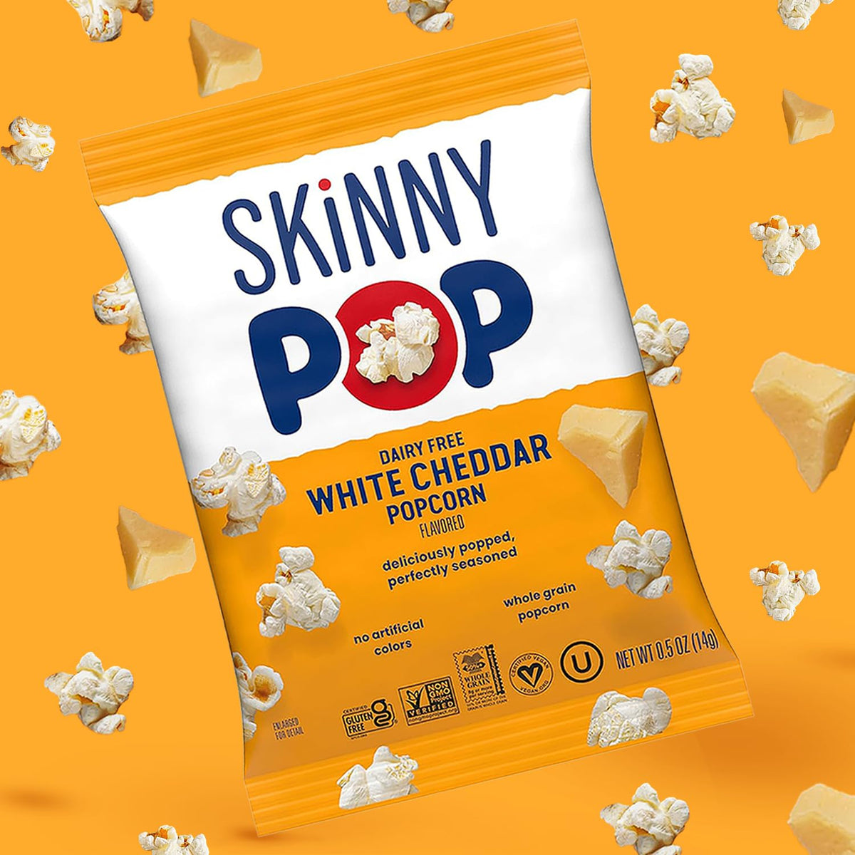 SkinnyPop Popcorn – Original & Dairy-Free White Cheddar Variety Pack, Whole Grain Snack (0.5oz, 40ct)
