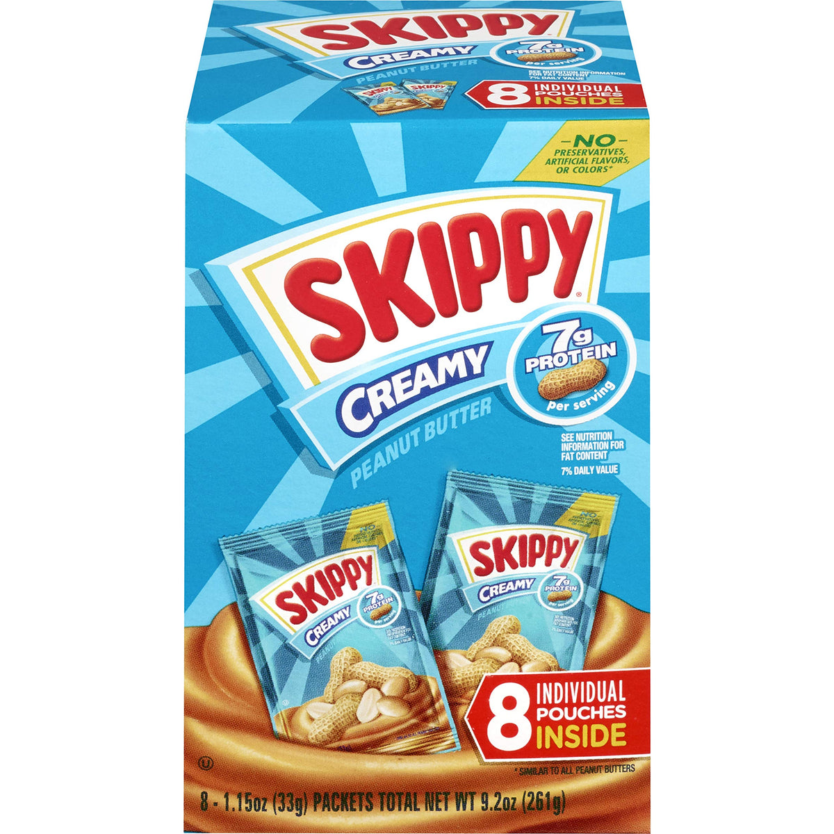 SKIPPY Creamy Peanut Butter Squeeze Packs — 64-Count, 1.15 oz Each