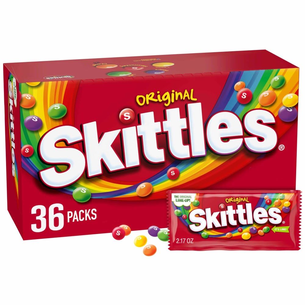 SKITTLES Original Chewy Candy – 36-Pack Bulk Box (2.17 oz each)