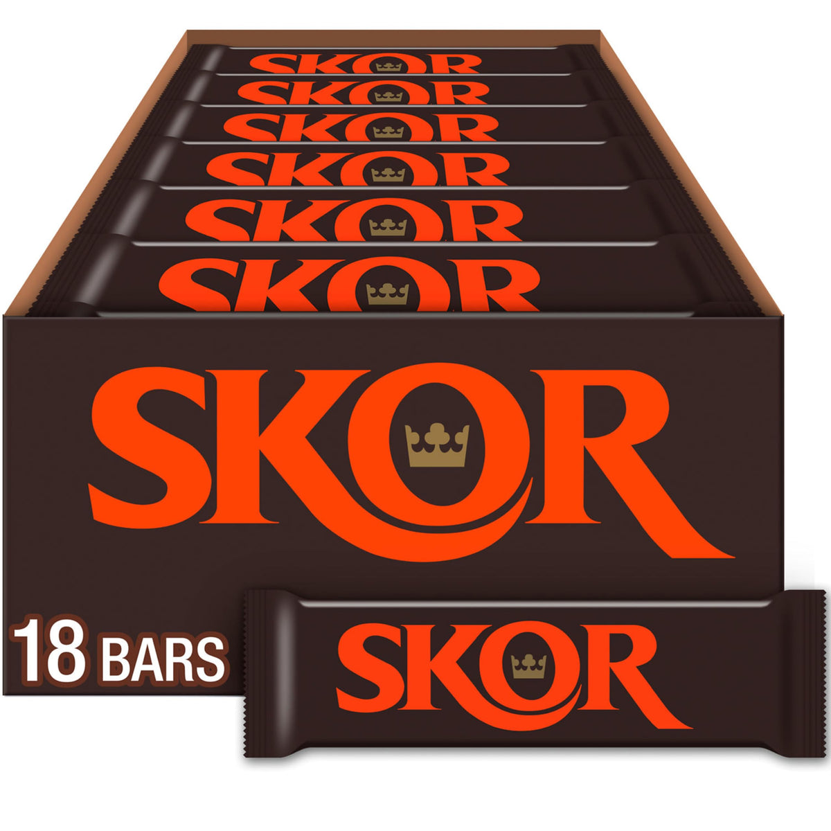 SKOR Crisp Butter Toffee and Chocolate Candy Bars – 18 Count, 1.4 oz Each