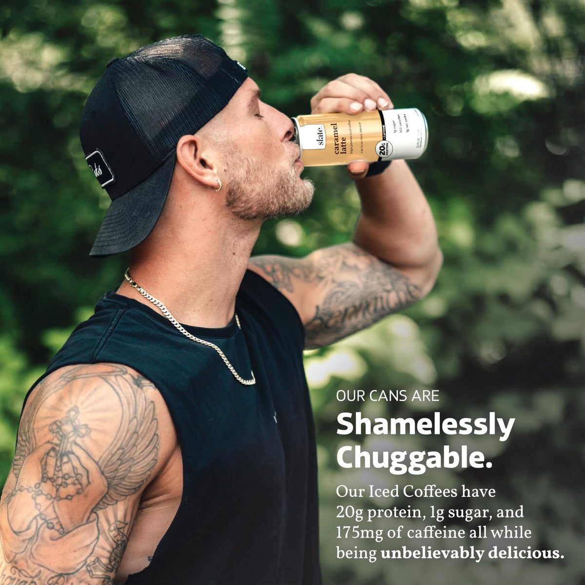 Slate Milk Caramel Latte Iced Coffee – 20g Protein, 175mg Caffeine, Lactose Free, 11 oz Can (12-Pack)