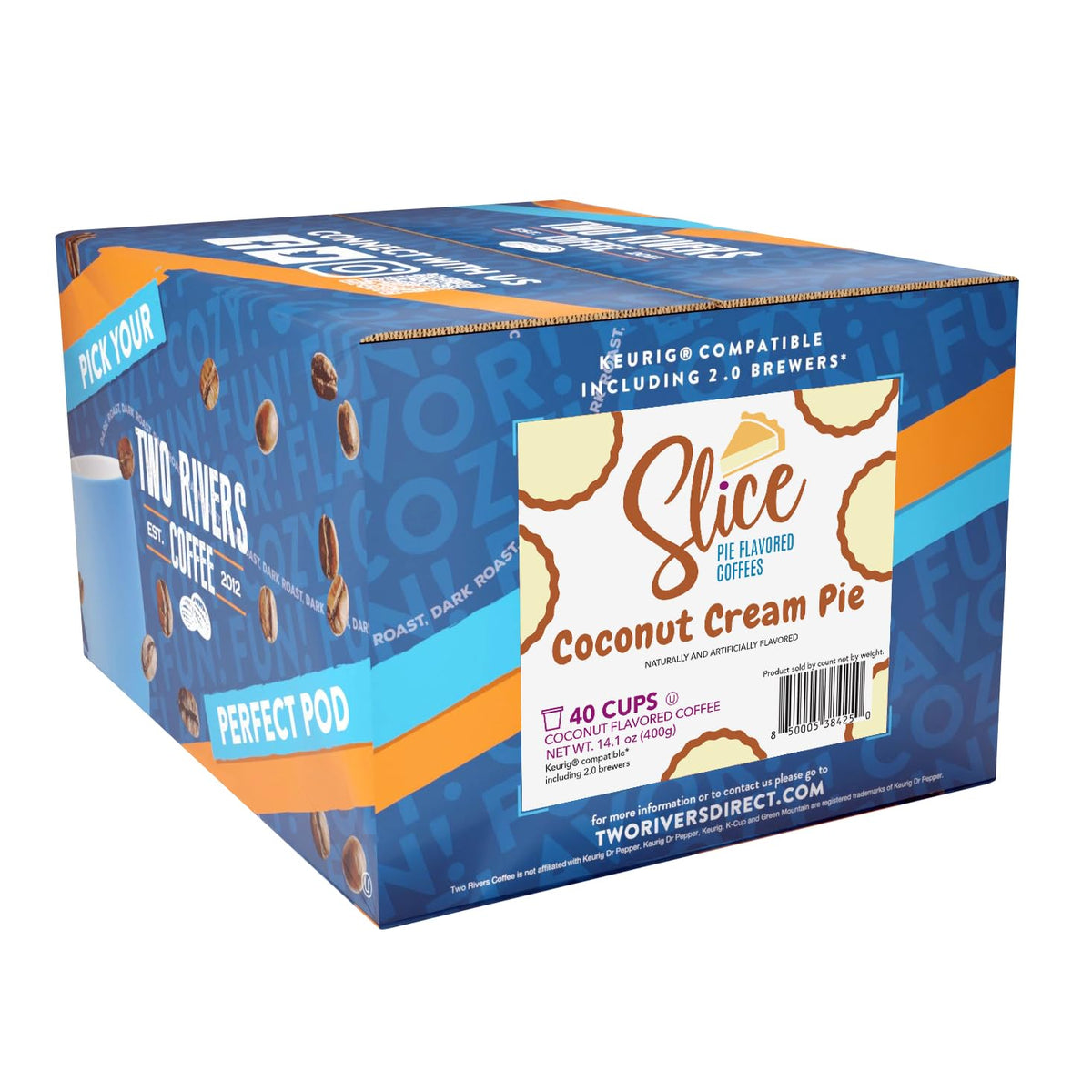 Slice Coffee Coconut Cream Pie Flavored Coffee Pods — 40 Count, K-Cup Compatible