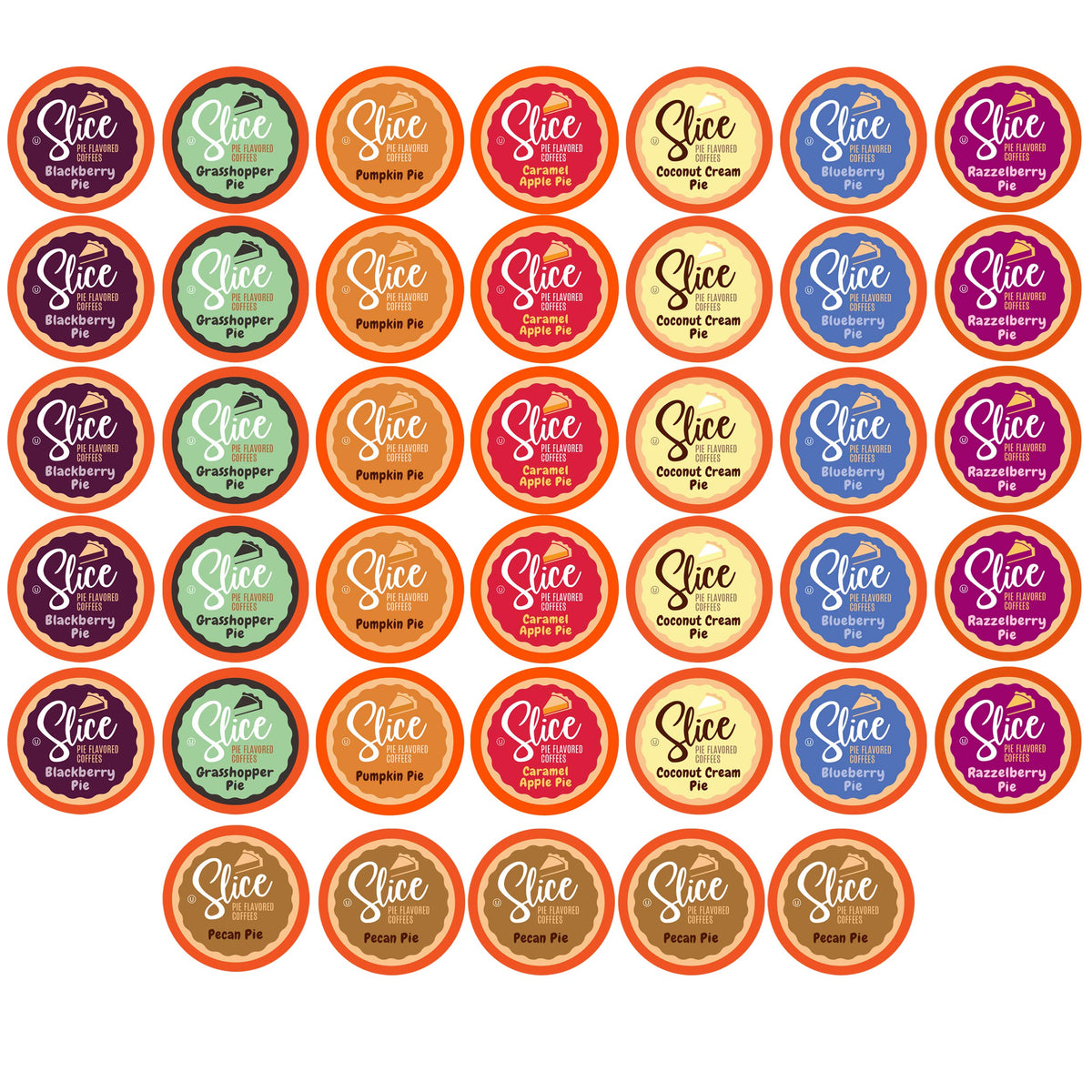 Slice Coffee Flavored Coffee Variety Pack for Keurig K-Cup Brewers 40 Count Pie Flavors
