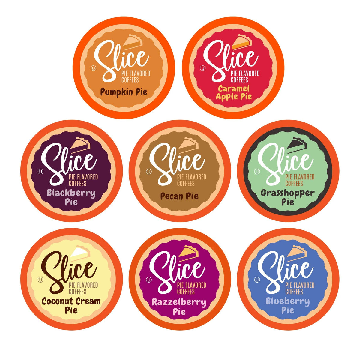 Slice Coffee Flavored Coffee Variety Pack for Keurig K-Cup Brewers 40 Count Pie Flavors