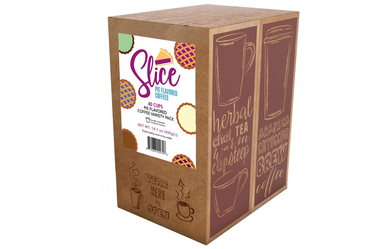 Slice Coffee Flavored Coffee Variety Pack for Keurig K-Cup Brewers 40 Count Pie Flavors