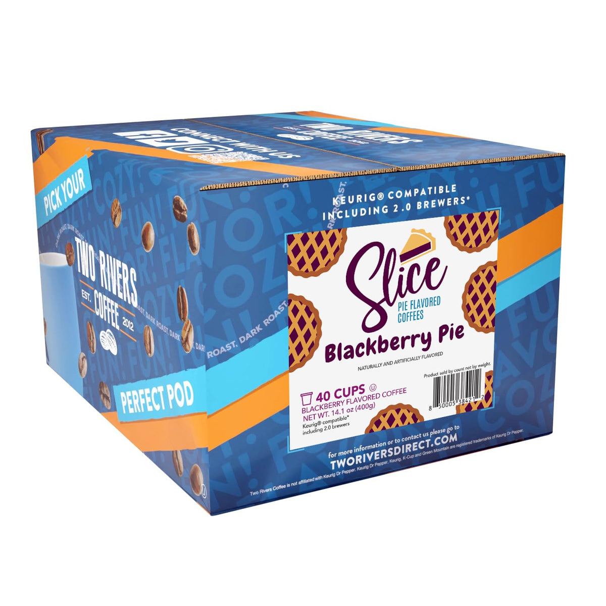 Slice Coffee Blackberry Pie Flavored K-Cup Pods – 40 Count for Keurig