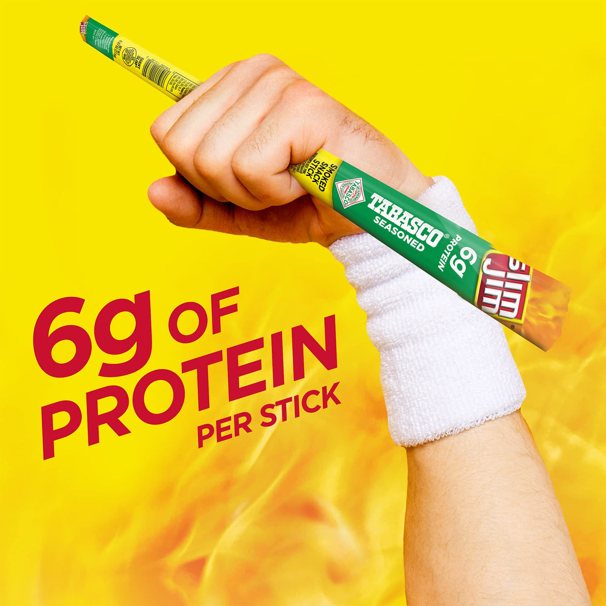 Slim Jim Giant Tabasco Smoked Meat Sticks – 24 Count, 6 g Protein per Stick