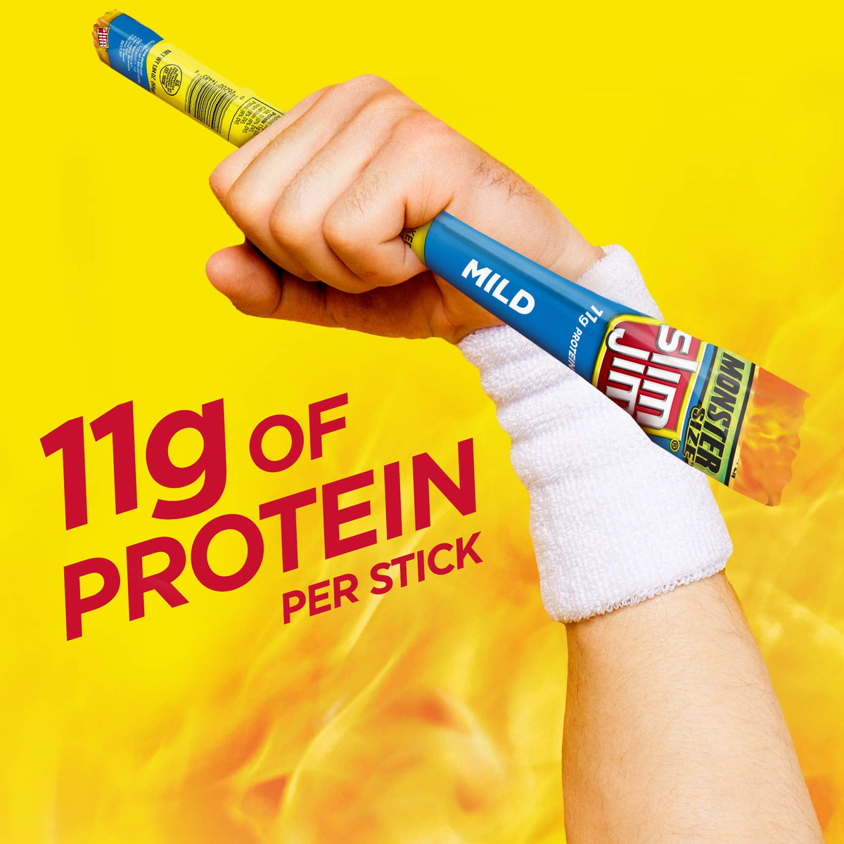 Slim Jim Monster Mild Smoked Meat Sticks – 11 g Protein, 18 Count (1.94 oz each)