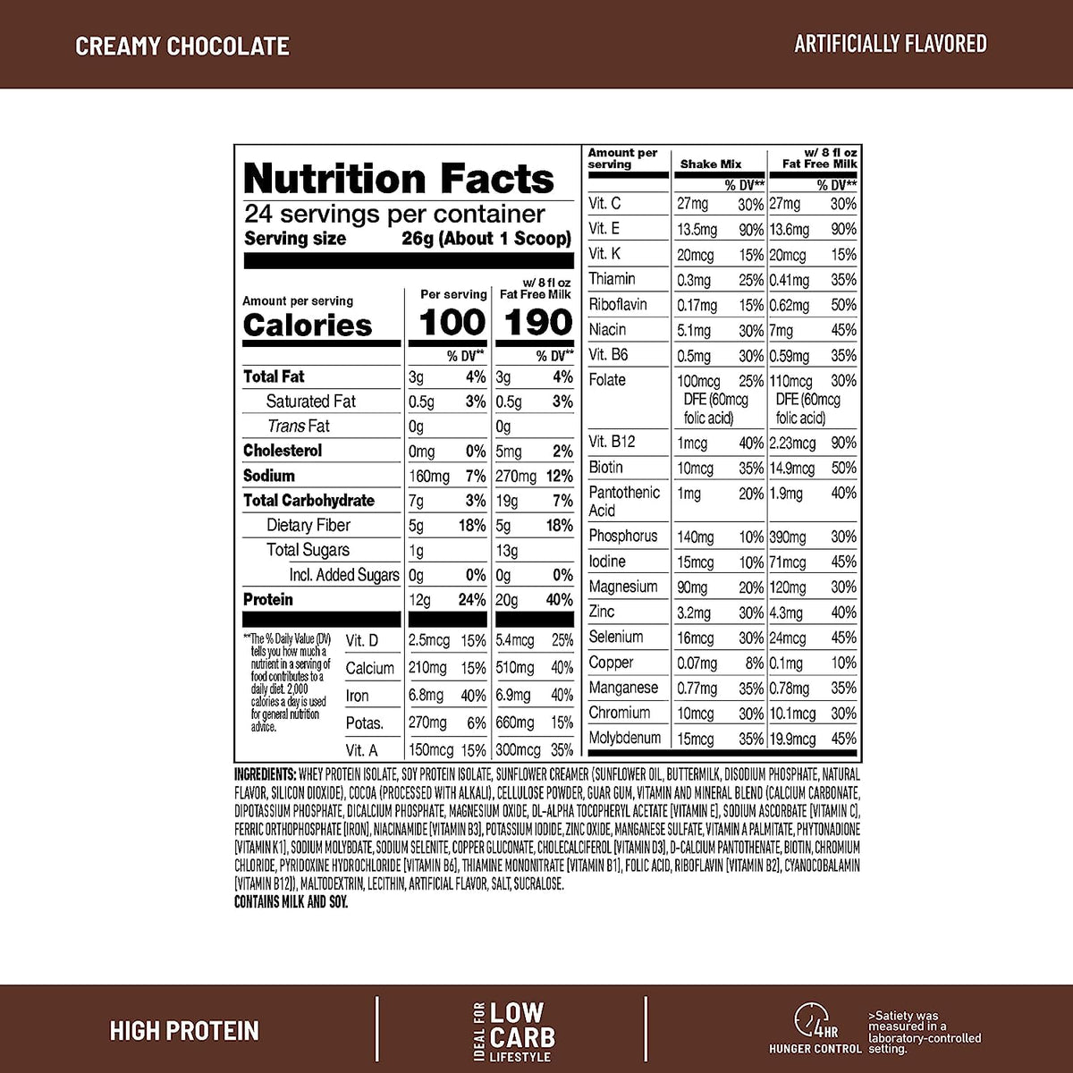 SlimFast High Protein Meal Replacement Shake Powder – 12 Servings (Pack of 2), Creamy Chocolate, Gluten Free