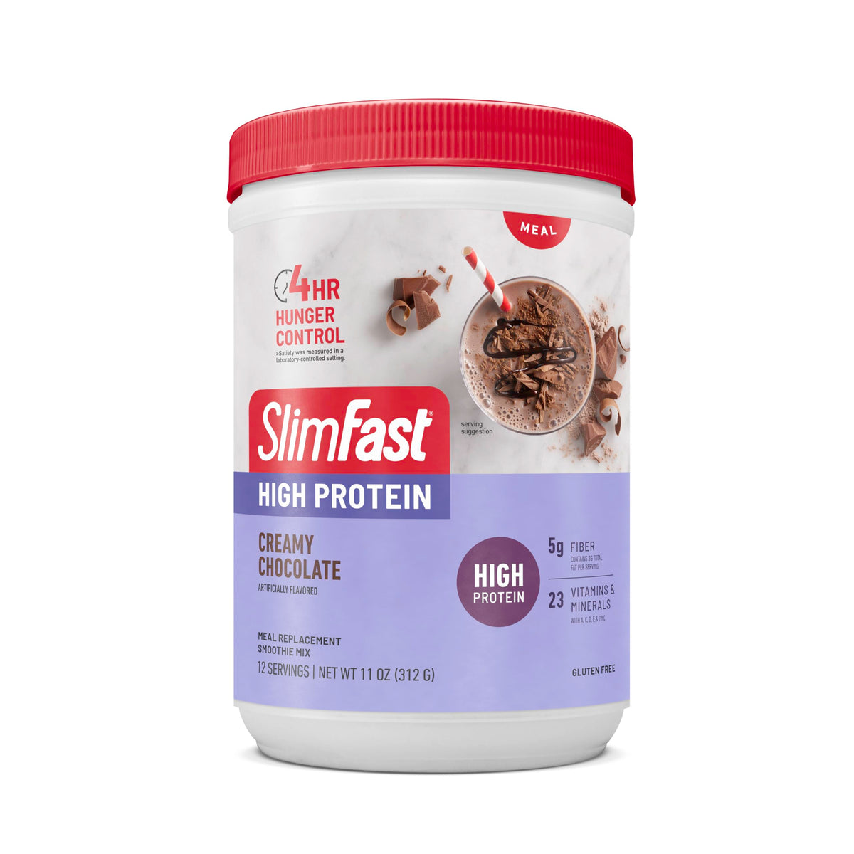 SlimFast High Protein Meal Replacement Shake Powder – 12 Servings (Pack of 2), Creamy Chocolate, Gluten Free