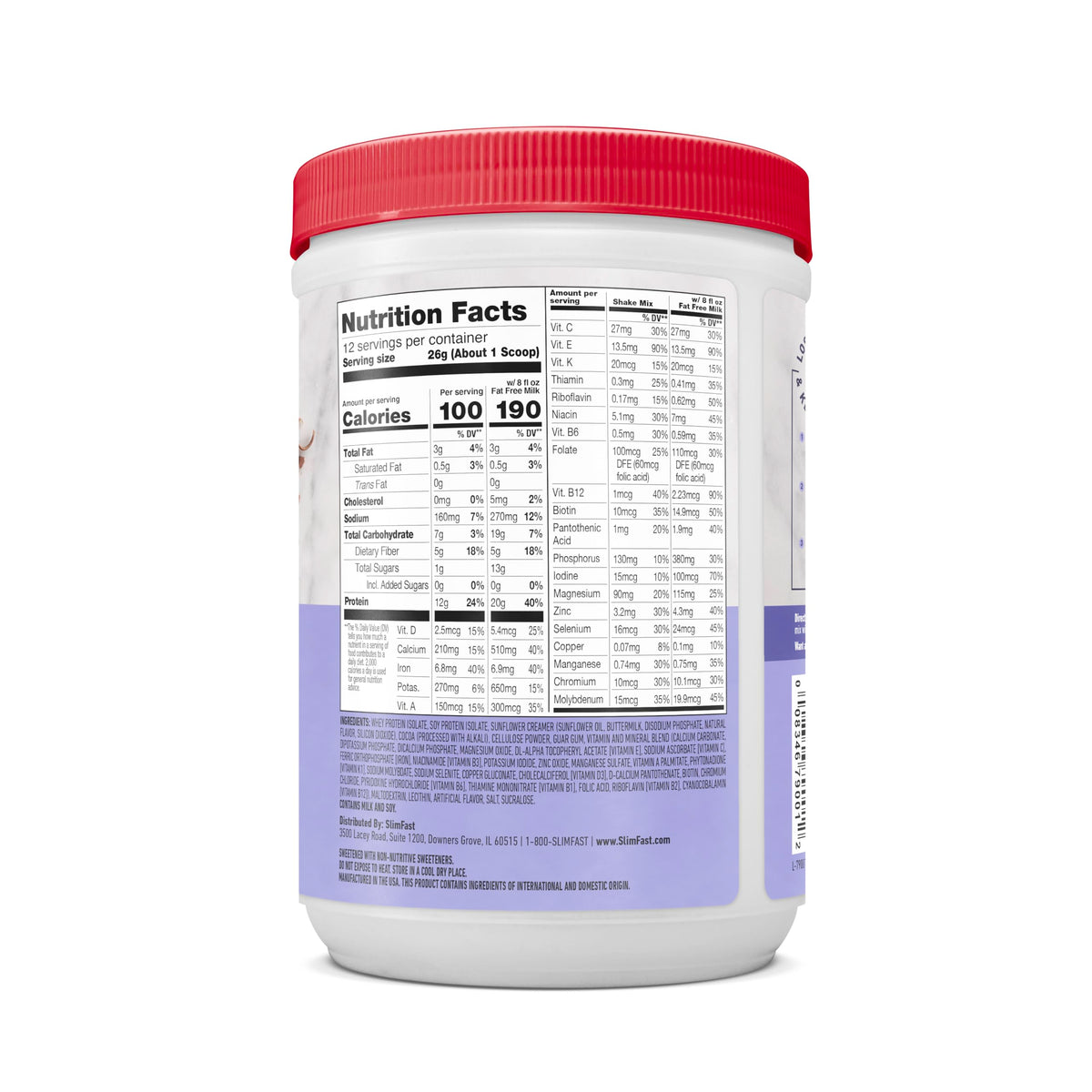 SlimFast High Protein Meal Replacement Shake Powder – 12 Servings (Pack of 2), Creamy Chocolate, Gluten Free