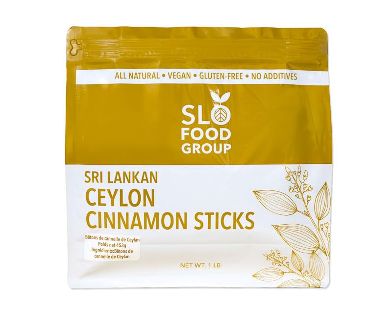 Slofoodgroup Ceylon Cinnamon Sticks 1 lb – True Cinnamon Quills, 5-Inch, Cinnamomum Verum