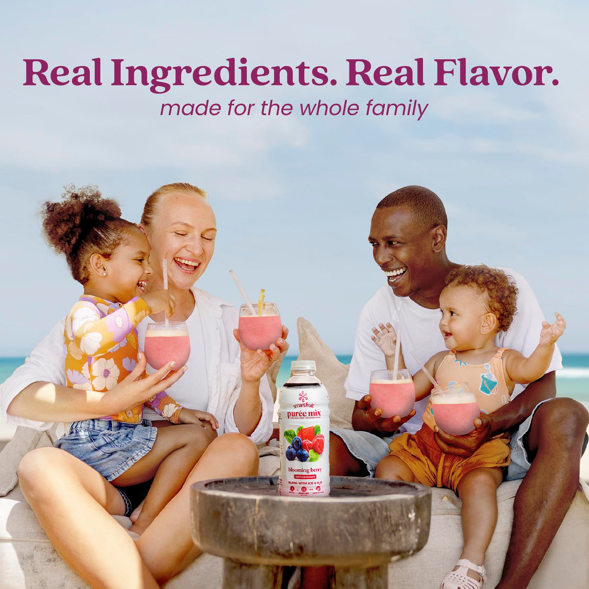 Smartfruit Blooming Berry Purée – Real Fruit Purée with Strawberries, Blueberries & Raspberries (48oz)